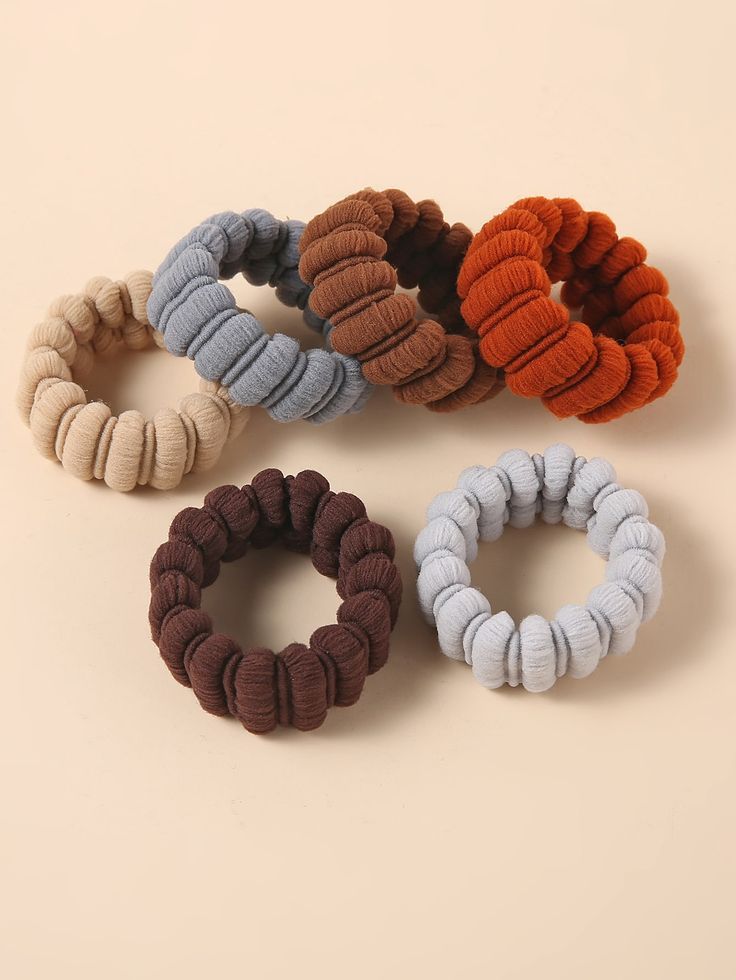6pcs Solid Hair Tie